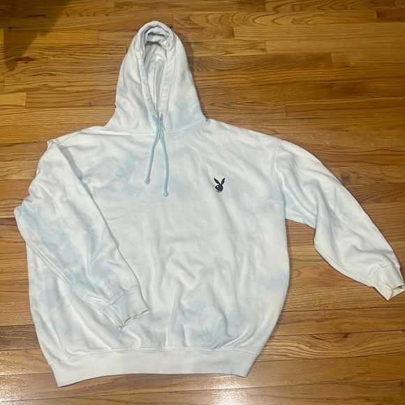 Other - Playboy x Misguided Oversized Baby Blue tie-dye Hoodie